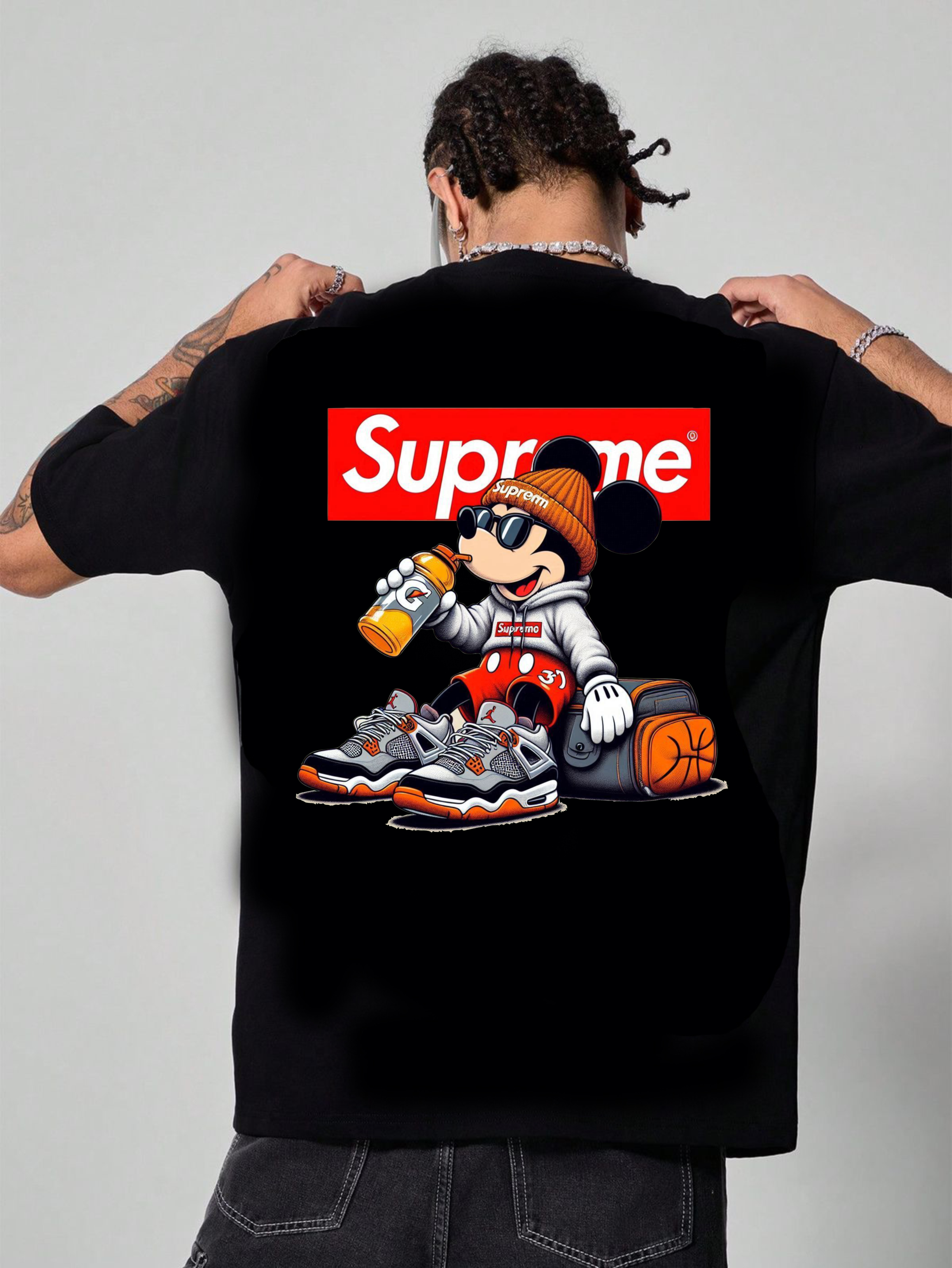 мъжка тениска Mickey Supreme, тениска с Мики Маус, стилна тениска