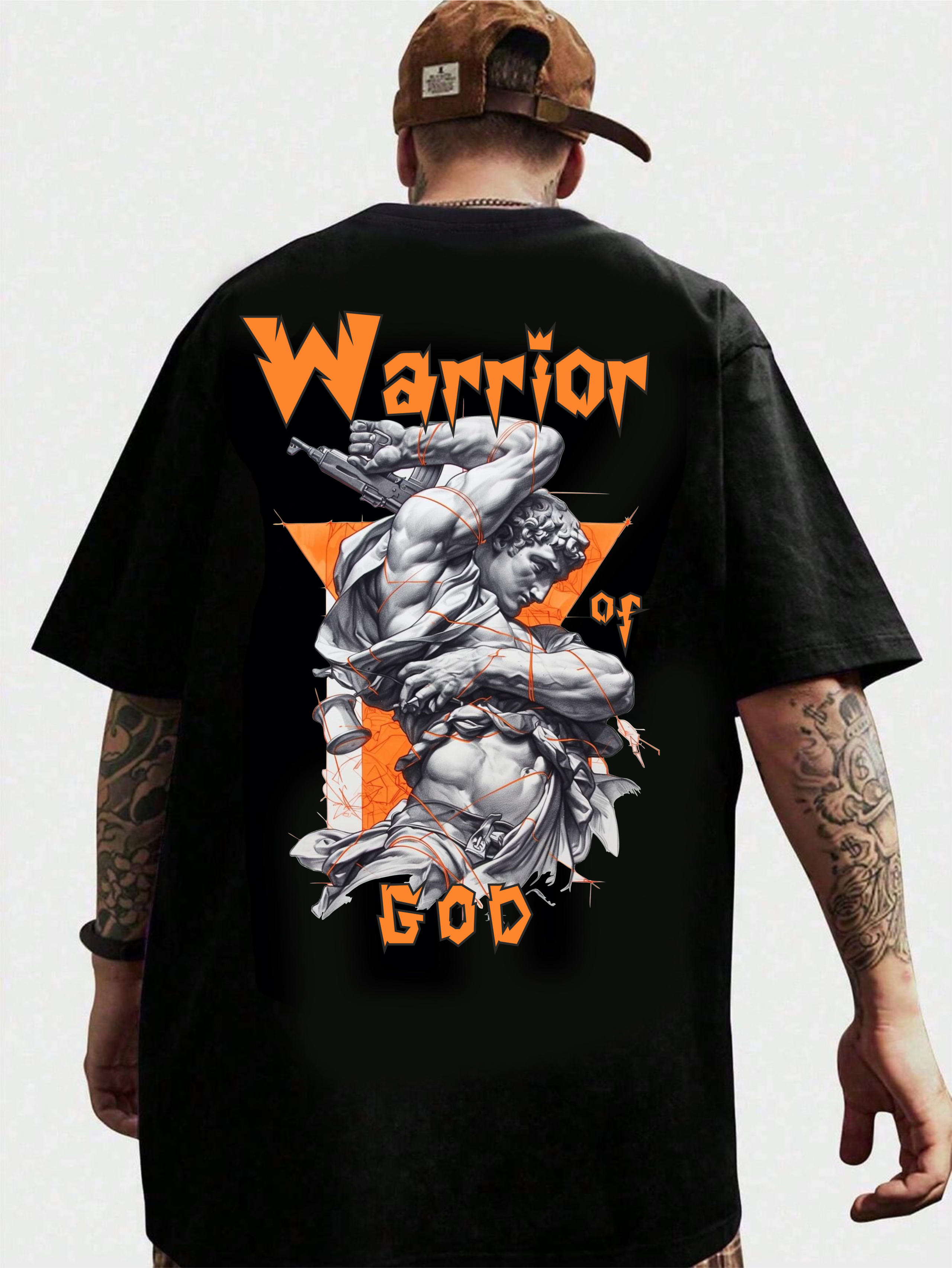 мъжка тениска Warrior of God, религиозна тениска, тениска с послание