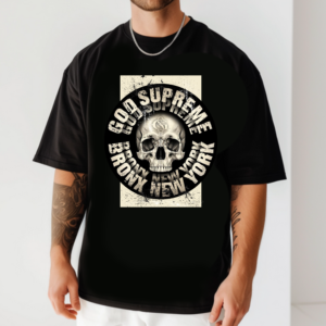 мъжка тениска God Supreme, тениска с текст, мъжка тениска с ДТФ печат, стилна тениска за мъже