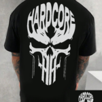 мъжка тениска Hardcore, тениска за активни мъже, стилна мъжка тениска с DTF печат, тениска с изразителен дизайн