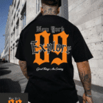 мъжка тениска 89, тениска с шахматен надпис, минималистична мъжка тениска