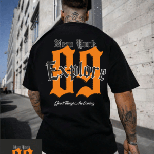 мъжка тениска 89, тениска с шахматен надпис, минималистична мъжка тениска