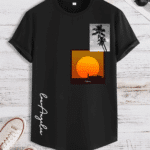 мъжка тениска California, залива и палми, Калифорния тениска, плажна тениска