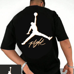 мъжка тениска - Basket Flight, тениска с баскетболен дизайн, тениска с DTF печат, тениска от 100% памук, удобна мъжка тениска