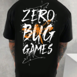 мъжка тениска - Zero Bug Games, тениска за геймъри, тениска с логото на Zero Bug Games, тениска с DTF печат, 100% памук