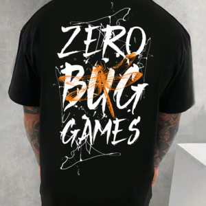 мъжка тениска - Zero Bug Games, тениска за геймъри, тениска с логото на Zero Bug Games, тениска с DTF печат, 100% памук