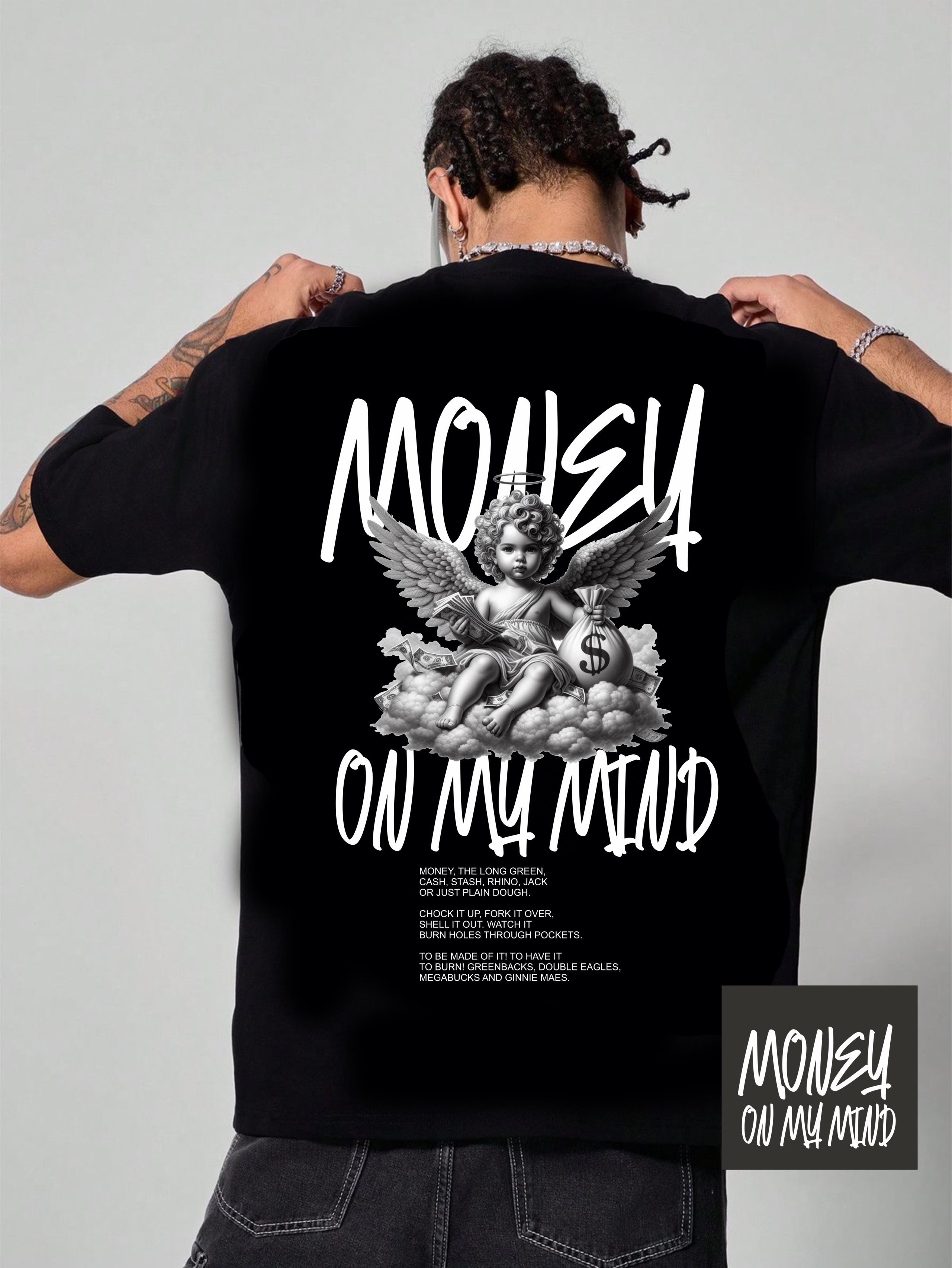 мъжка тениска Money on My Mind, амбициозен дизайн, тениска с надпис