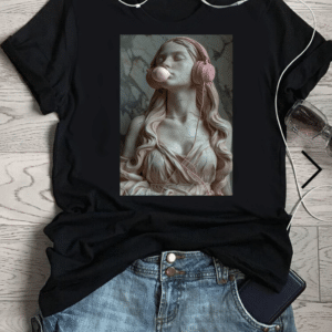 тениска балон и ритъм, тениска с музикален дизайн, тениска с дъвка, стилна тениска с ритъм, 100% качествен памук