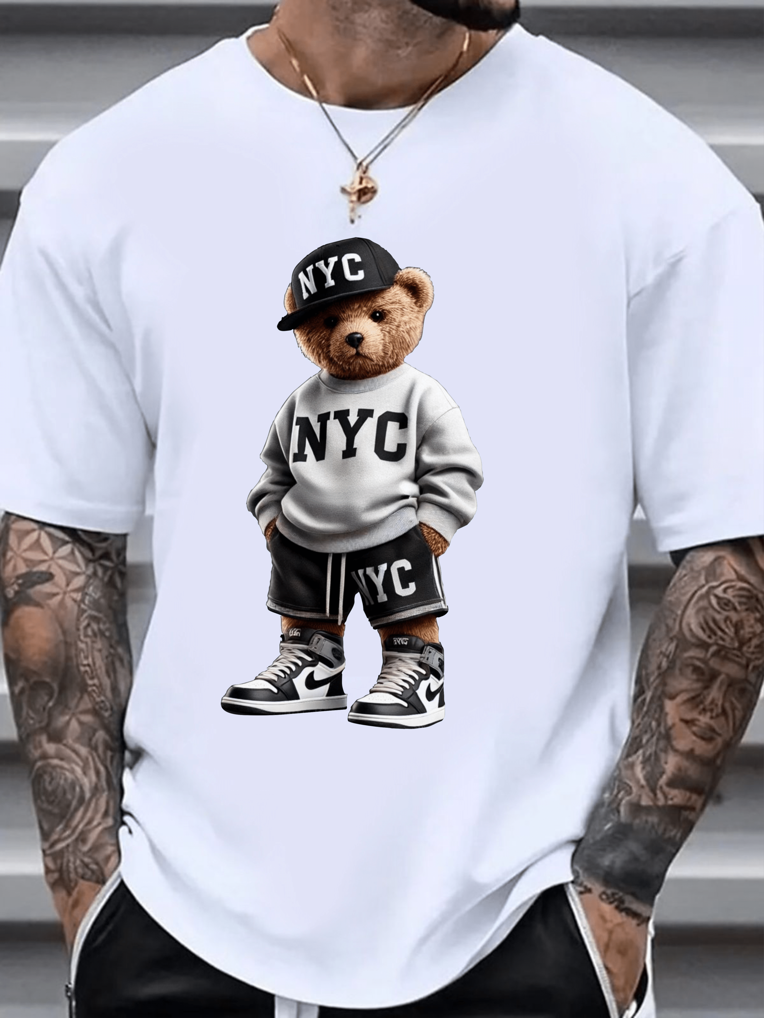 мъжка тениска NYC Bear, тениска мечка Ню Йорк, стилна тениска