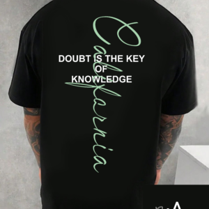 мъжка тениска Doubt is the Key of Knowledge, интелектуална тениска, съмнение и знания, стилен дизайн