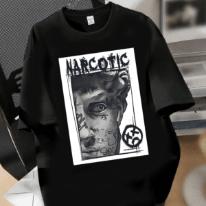 мъжка тениска Narcotic, мъжка тениска със смел надпис, модна тениска за мъже, DTF печат