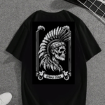 мъжка тениска Ethnic King, тениска с етнически мотиви, тениска с DTF печат, кралска тениска, тениска от 100% памук