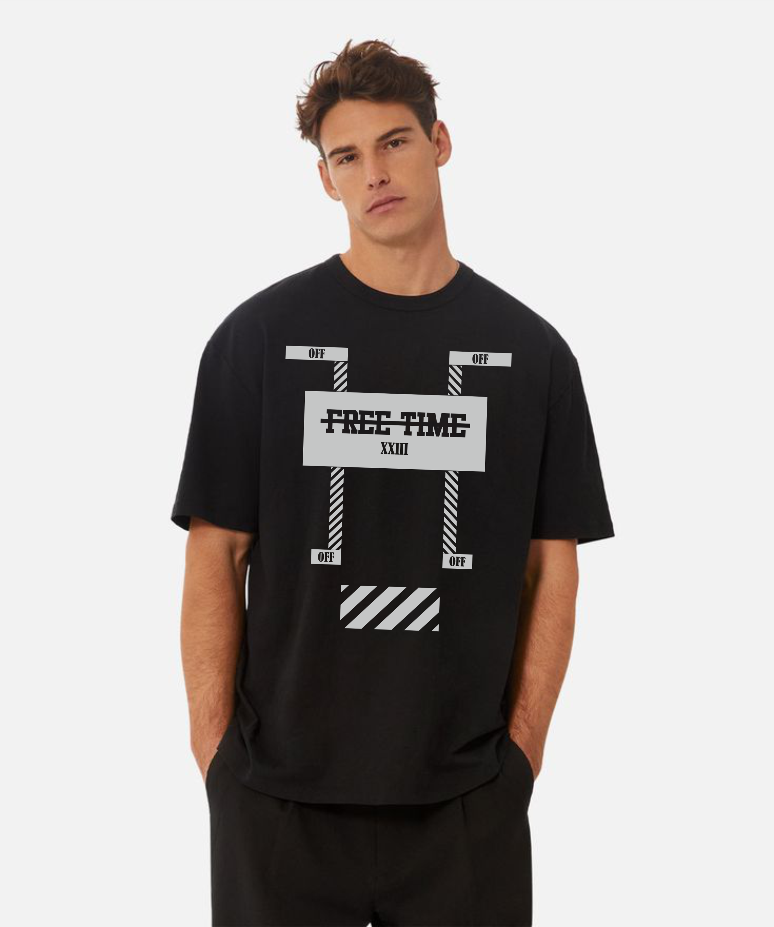 мъжка тениска - Free Time, тениска за свободно време, тениска с DTF печат, тениска от 100% памук, удобна мъжка тениска
