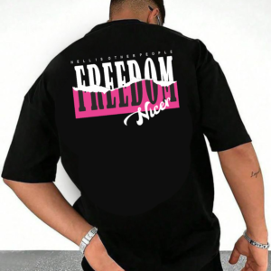 мъжка тениска - Freedom Nicer, тениска със свободен стил, тениска с DTF печат, тениска от 100% памук, удобна мъжка тениска