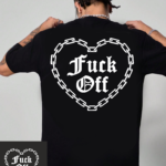 мъжка тениска - Fuck Off, тениска с текст, тениска с DTF печат, тениска от 100% памук, удобна мъжка тениска