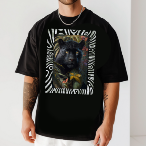 мъжка тениска - Panther, тениска с пантера, тениска с DTF печат, тениска от 100% памук, удобна мъжка тениска