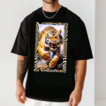 мъжка тениска - Wild Tiger, тениска с тигър, тениска с DTF печат, тениска от 100% памук, удобна мъжка тениска