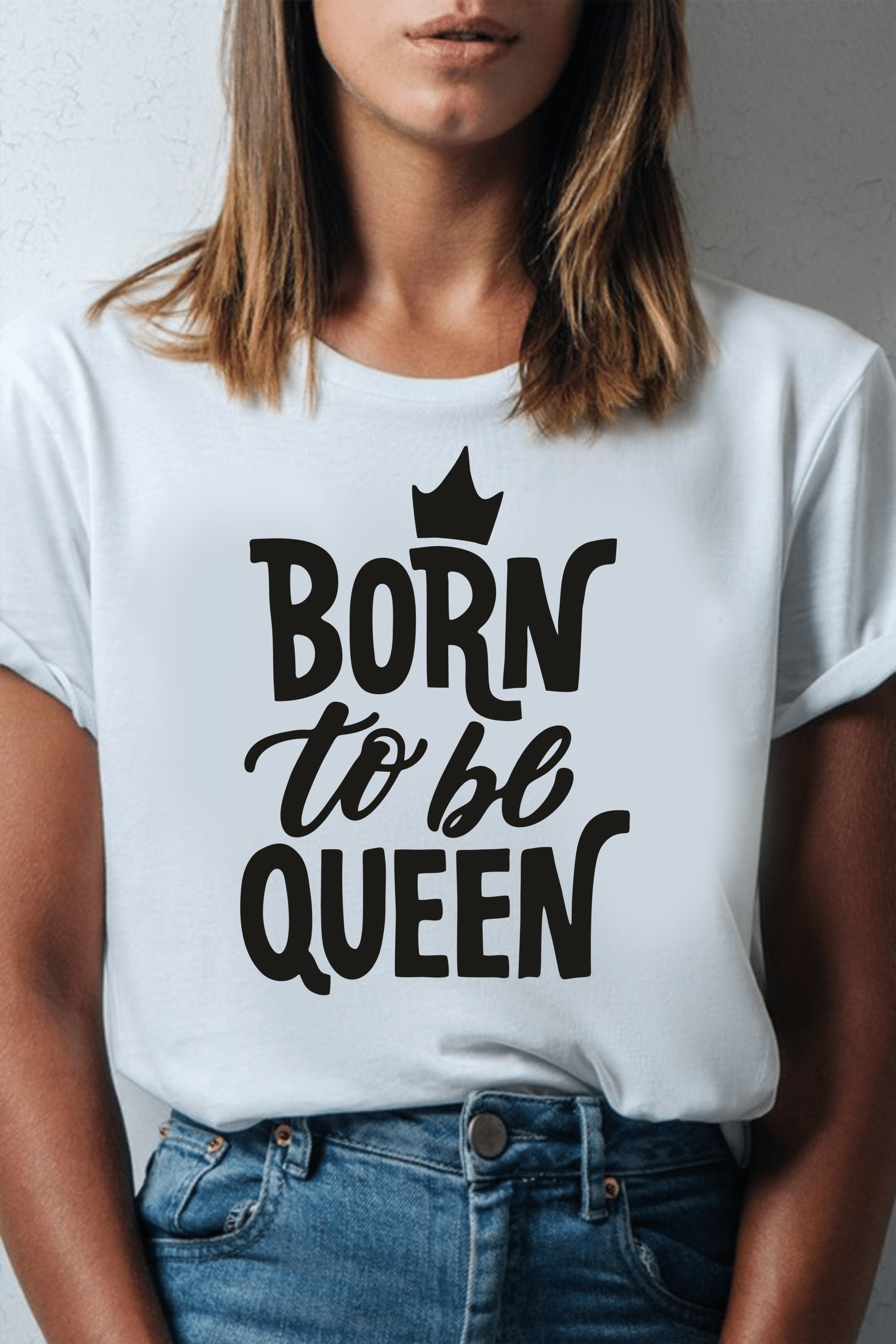 тениска born to be queen, DTF печат тениска, тениска за жени, персонализирана тениска, 100% памук, стилна тениска