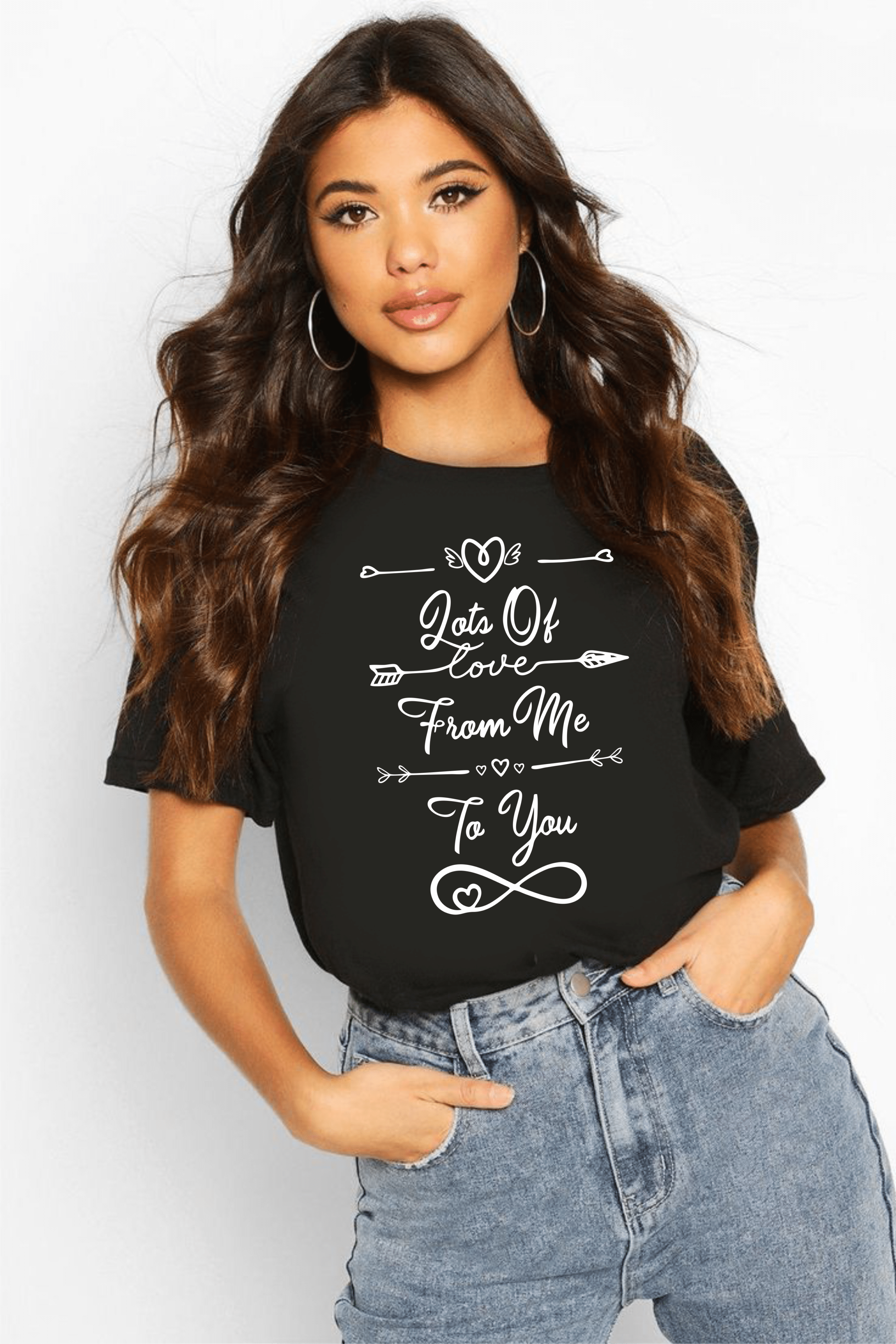 тениска lots of love, DTF печат тениска, тениска с любов, персонализирана тениска, 100% памук, тениска с позитивно послание