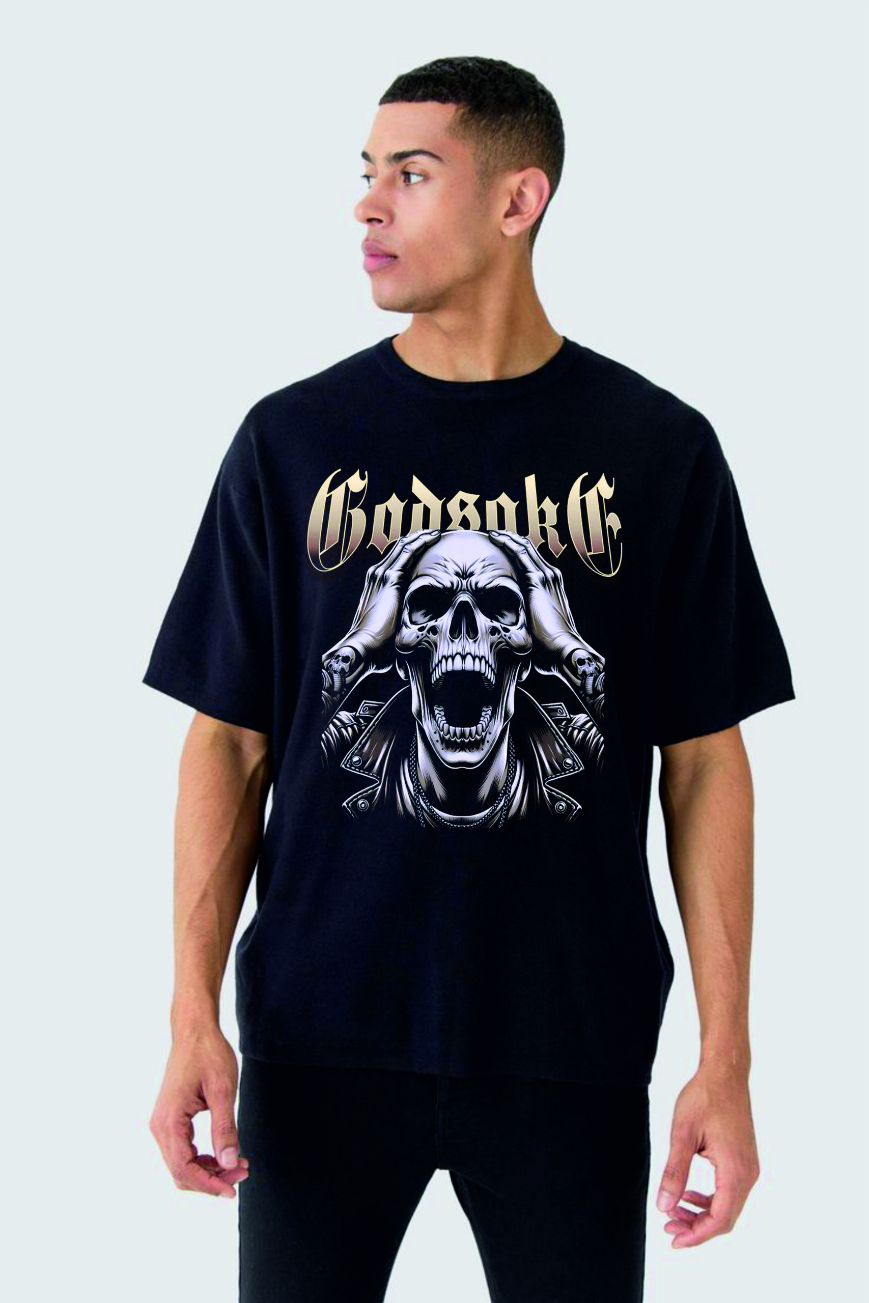 мъжка тениска - God Sake, тениска с щампа God Sake, модерна тениска, тениска с DTF печат, 100% памук