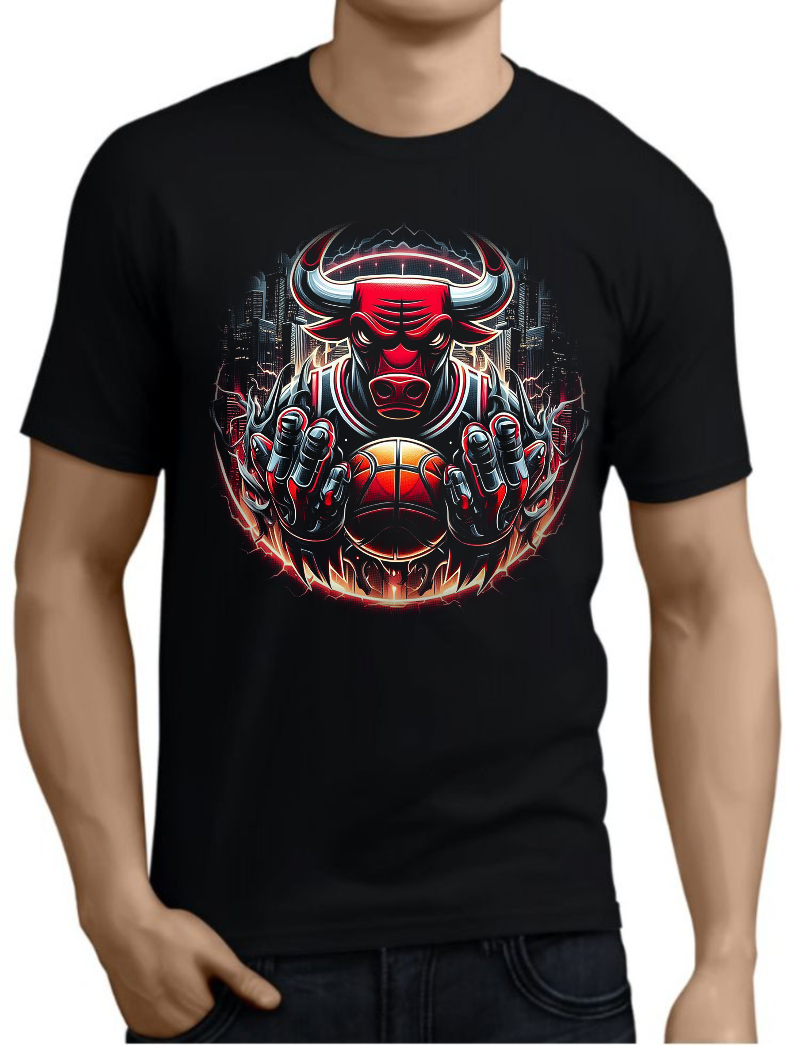 мъжка тениска - The Devil, тениска с дяволски дизайн, тениска с DTF печат, тениска от 100% памук, удобна мъжка тениска