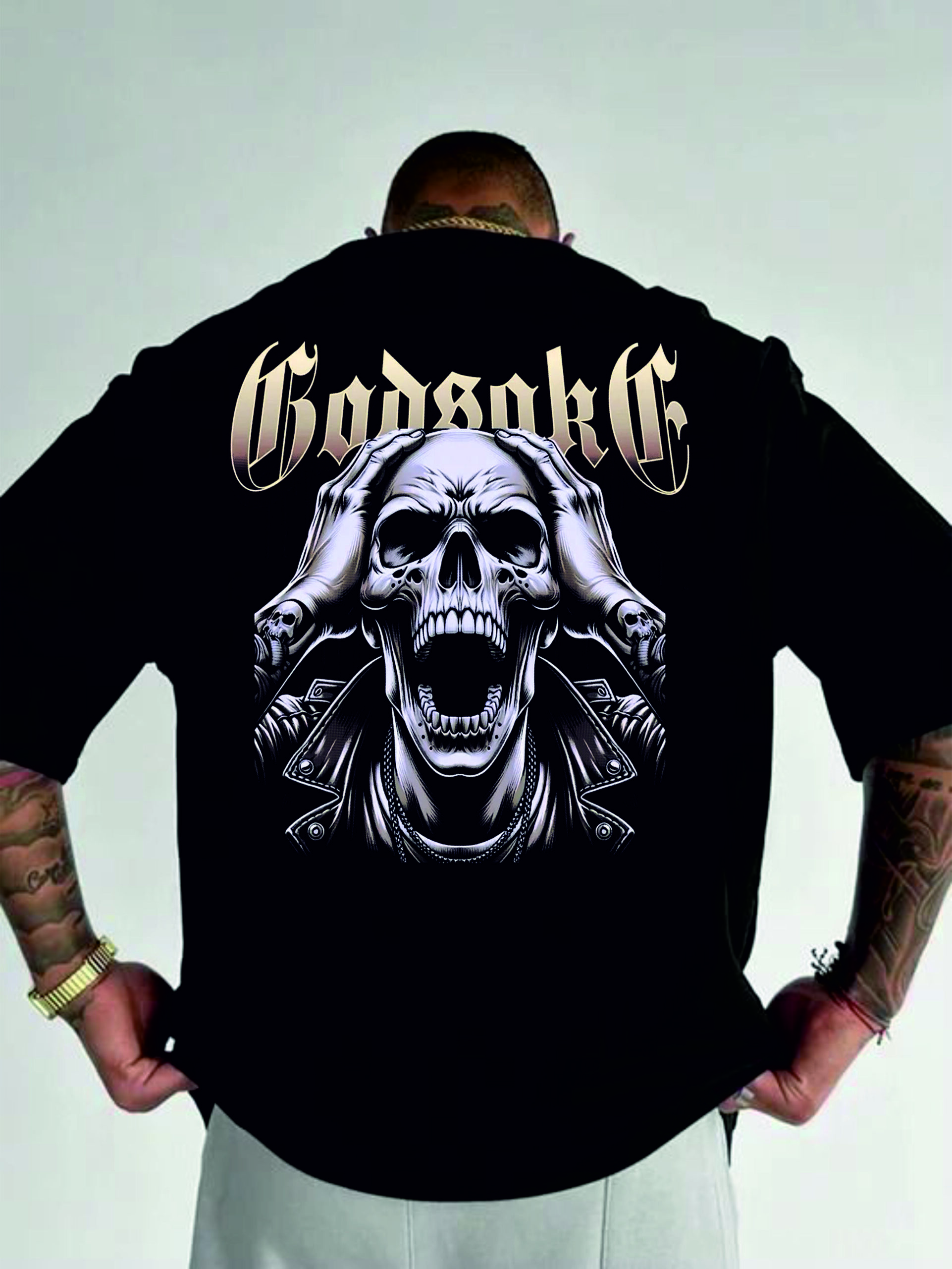 мъжка тениска - God Sake 2, тениска с щампа God Sake 2, модерна тениска, тениска с DTF печат, 100% памук