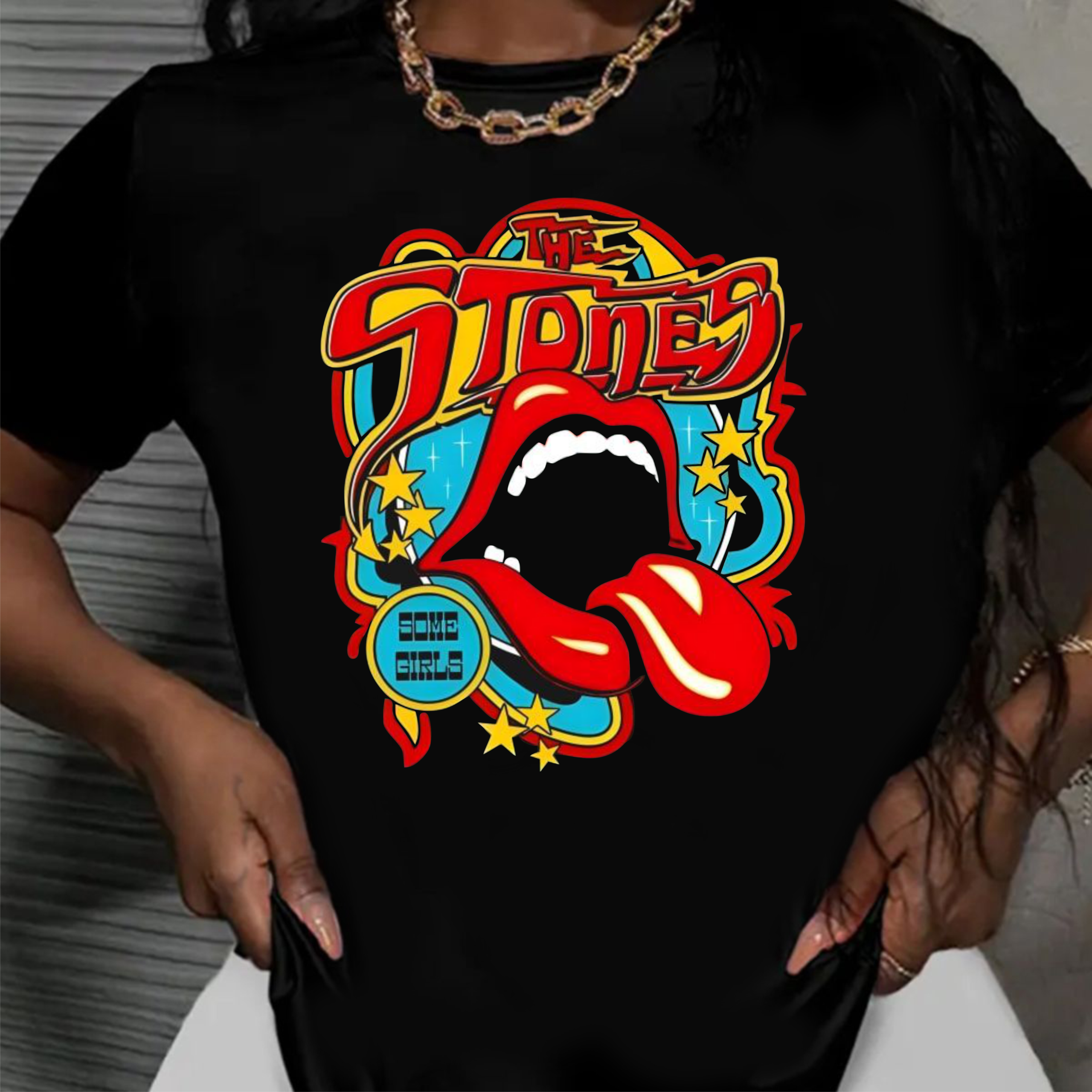 тениска The Stones Some Girls, дамска тениска с рок мотиви, 100% памучна тениска, музикална тениска, ретро тениска с графика