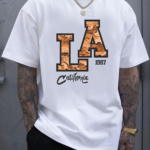 мъжка бяла тениска - LA 1987, тениска с 1987, тениска с LA, бяла тениска от 100% памук, удобна бяла тениска