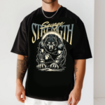 мъжка тениска - Savage Strength 2, тениска със сила, тениска с DTF печат, тениска от 100% памук, удобна мъжка тениска