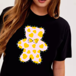 тениска Heart Bear, дамска тениска с меченце, тениска с любовно послание, 100% памучна тениска, тениска с мечка и сърце