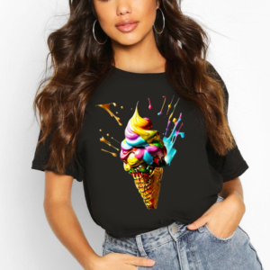 тениска Ice Cream, сладолед тениска, летна тениска, 100% памук, тениска с принт сладолед, летни тениски