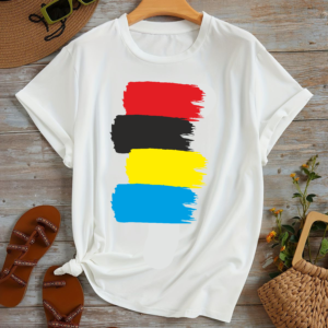 тениска Rainbow, тениска с дъга, цветна тениска, тениска с DTF печат, ярка тениска, летна тениска