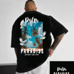 мъжка тениска - Palm Paradise, тениска с палмови дървета, екзотична тениска, тениска с DTF печат, тениска от 100% памук