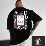 мъжка тениска - Letters, тениска с текст, минималистична тениска, тениска с DTF печат, тениска от 100% памук