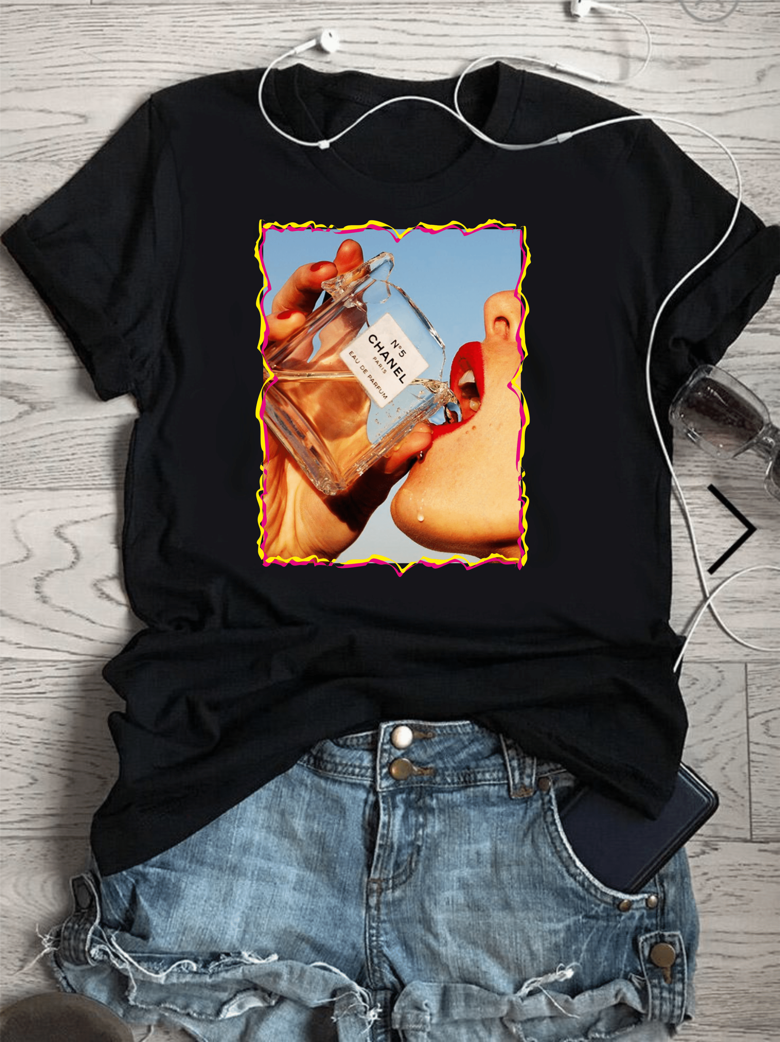 тениска It's Chanel, дамска тениска, тениска с надпис, модна тениска, елегантна тениска