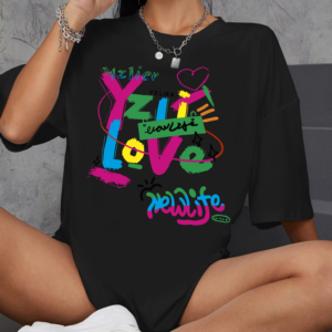 тениска New Life, дамска тениска с надпис, тениска с DTF печат, позитивна тениска, тениска за ново начало