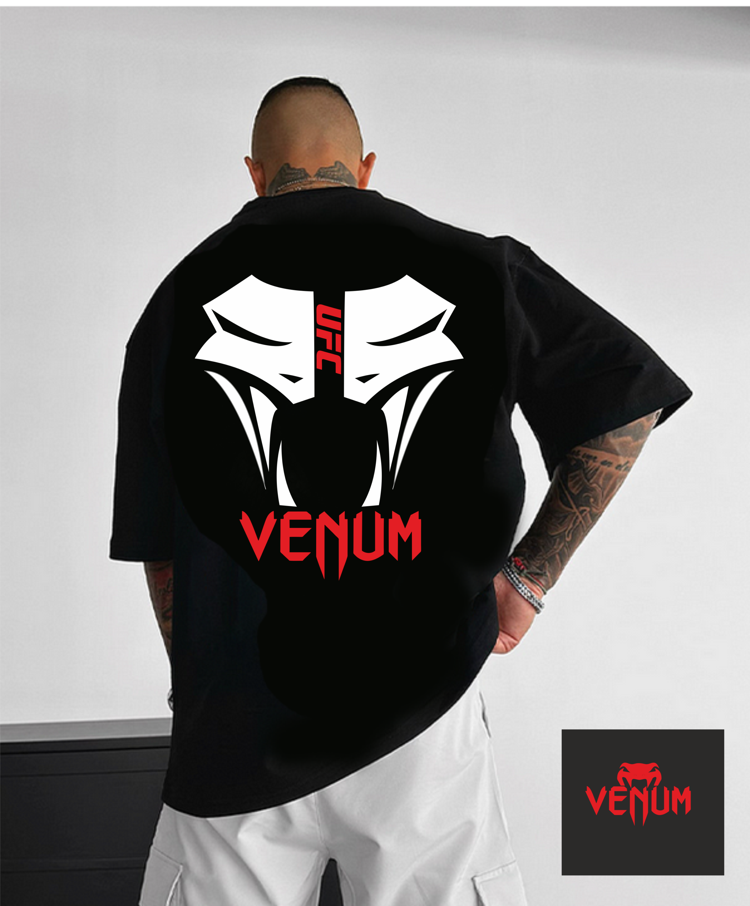 мъжка тениска - UFC Venom, тениска с UFC логото, тениска Venom, UFC тениска, тениска с DTF печат, 100% памук