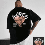 мъжка тениска - Vibes, тениска с позитивна щампа, тениска с DTF печат, тениска от 100% памук, модерна тениска
