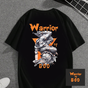мъжка тениска - Warrior of God 2, тениска с войн на Бога, духовна тениска, тениска с DTF печат, 100% памук