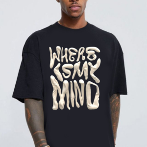 мъжка тениска - Where is My Mind, тениска с въпрос, тениска с DTF печат, модерна тениска, 100% памук