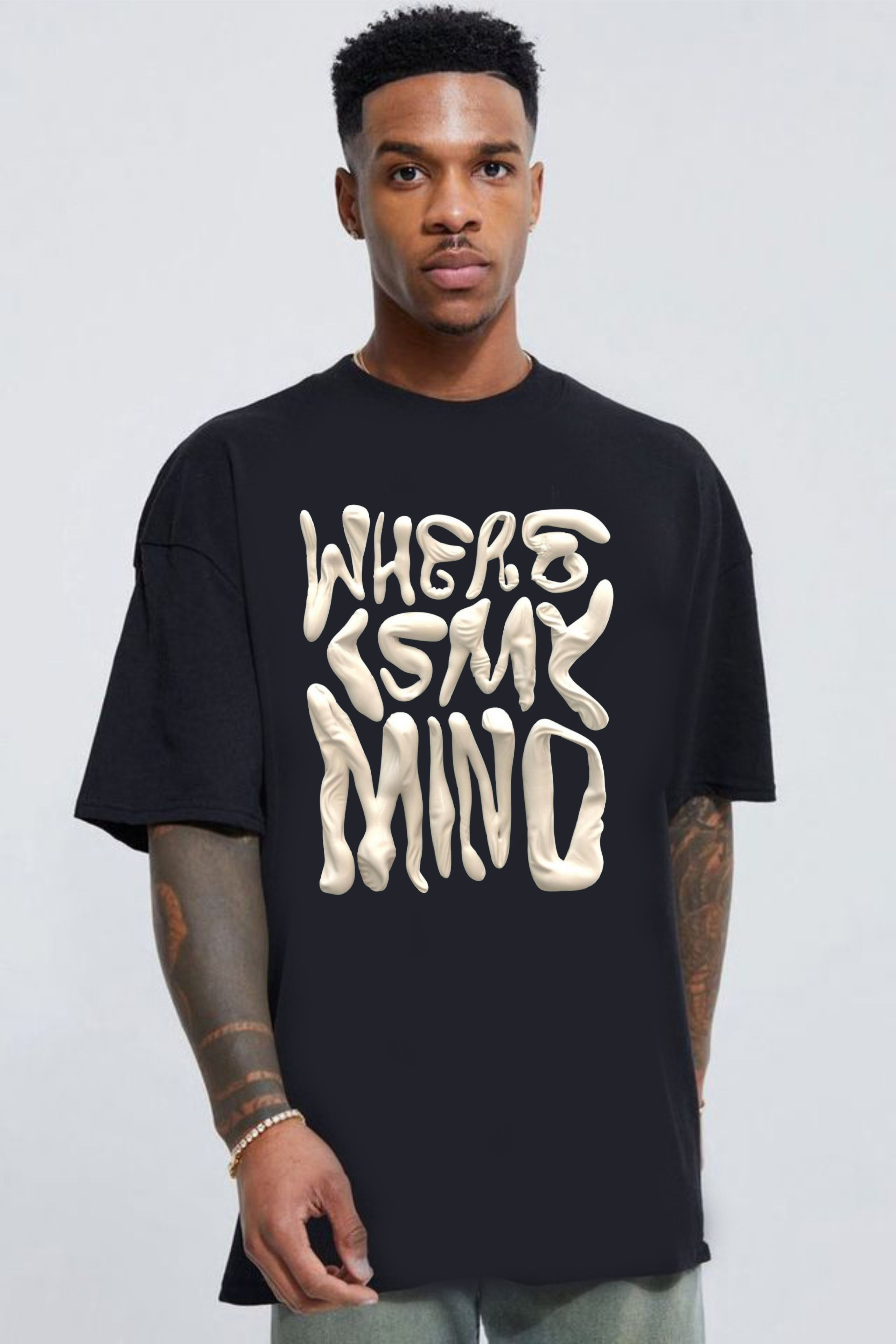 мъжка тениска - Where is My Mind, тениска с въпрос, тениска с DTF печат, модерна тениска, 100% памук