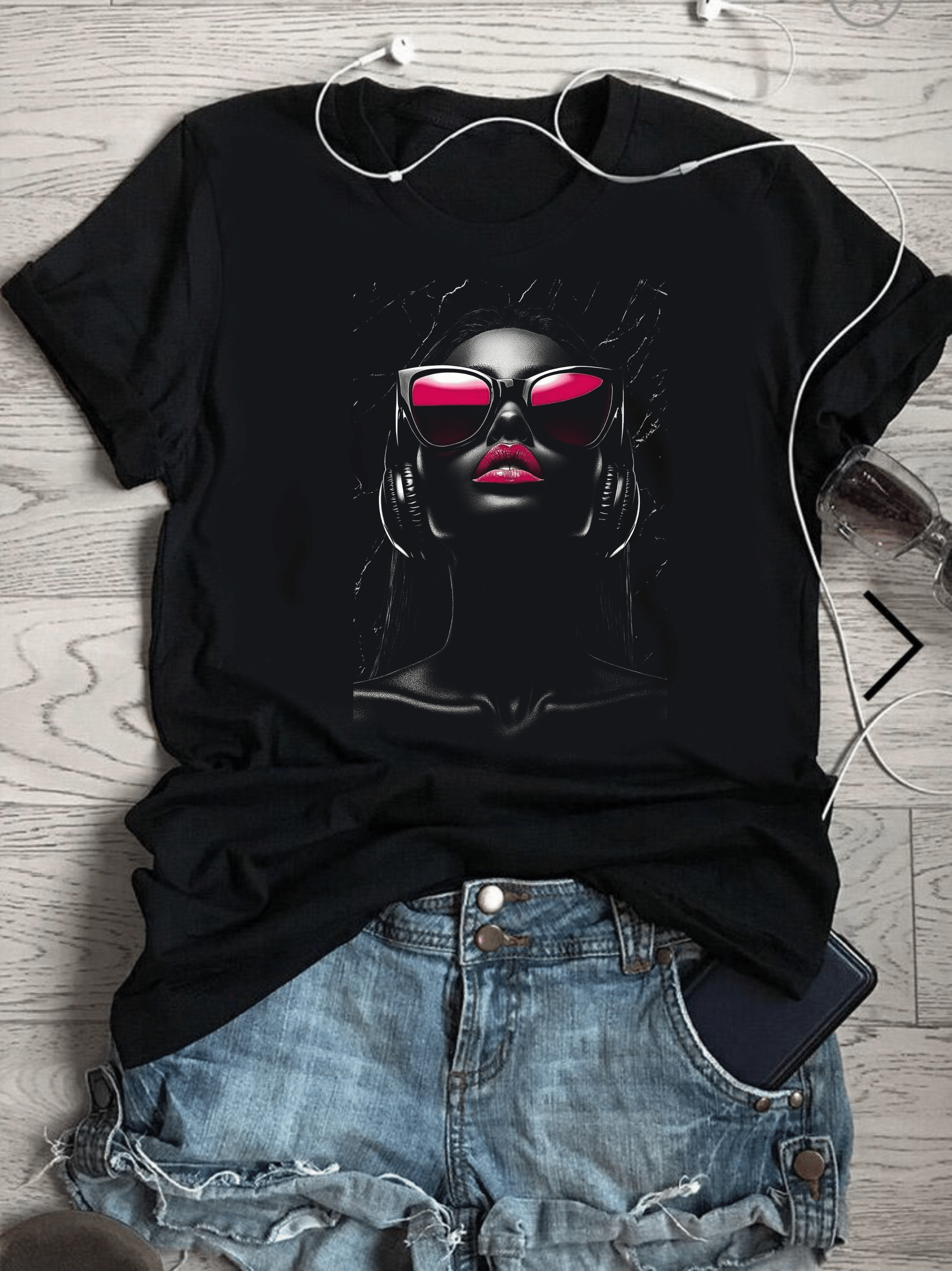 тениска Deep Music, тениска за музика, дамска тениска Deep Music, музикална тениска, тениска с DTF печат