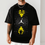 мъжка тениска Jordan, спортна тениска Jordan, баскетболна тениска, черна тениска с принт, тениска с надпис Jordan, памучна тениска DTF печат