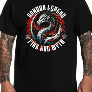 мъжка тениска Dragon Legend, тениска с дракон, тениска с DTF печат, митологична тениска, памучна мъжка тениска