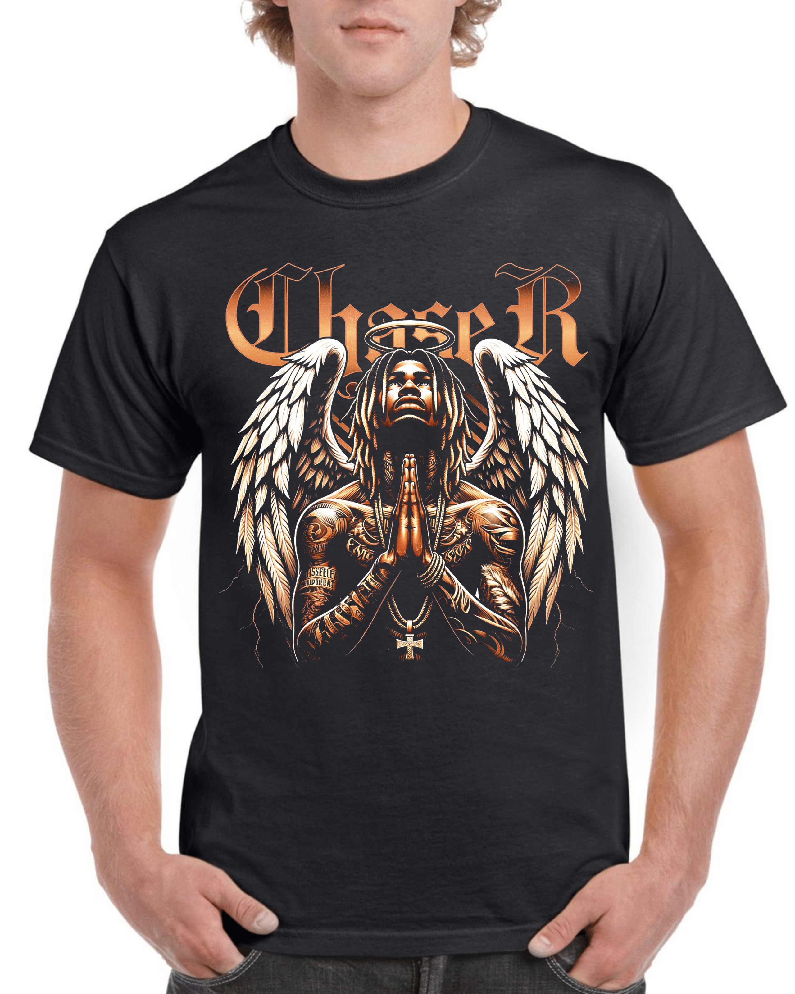 мъжка тениска Gangsta Allover, улична тениска, тениска с принт Gangsta, стилна тениска за мъже, памучна тениска с Allover принт