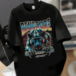 мъжка тениска Renegade, тениска с бунтарски стил, тениска с DTF печат, мъжка тениска с надпис, памучна мъжка тениска