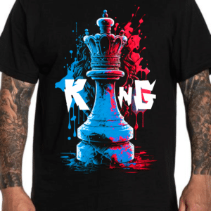 мъжка тениска King, тениска с корона, тениска с DTF печат, тениска за лидери, стилна мъжка тениска