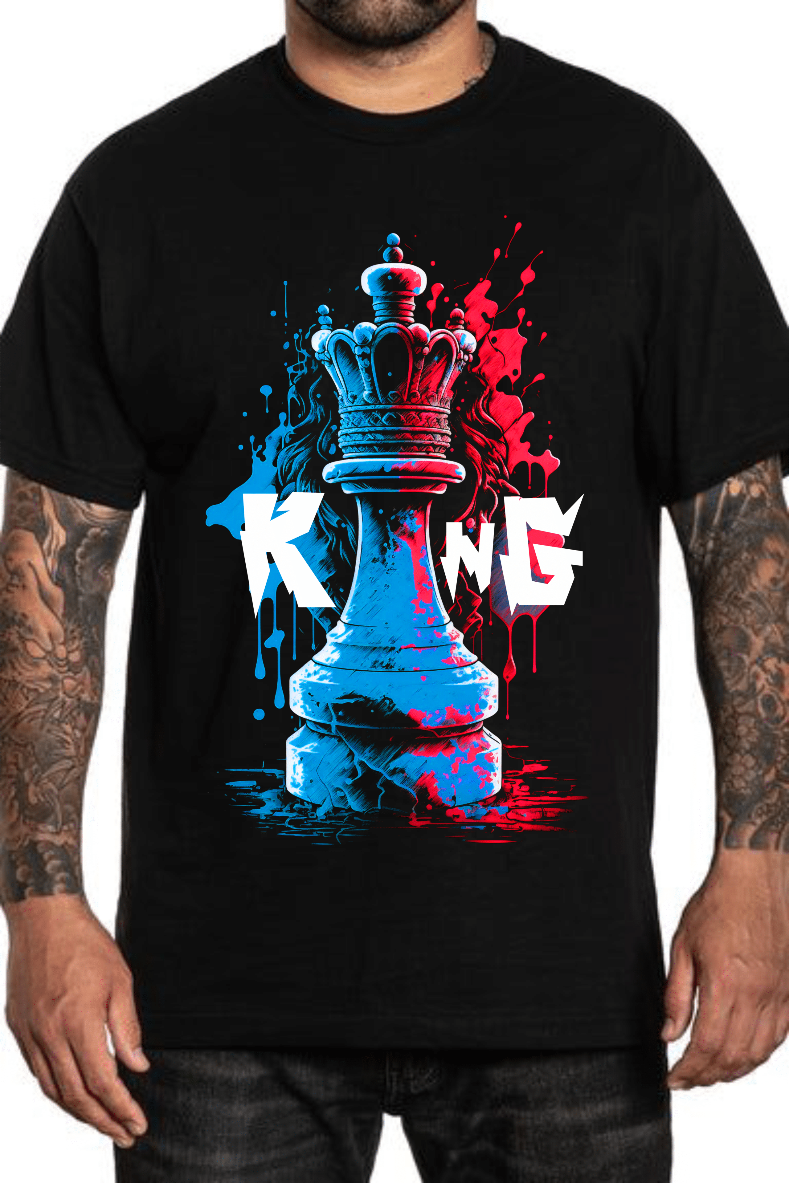 мъжка тениска King, тениска с корона, тениска с DTF печат, тениска за лидери, стилна мъжка тениска