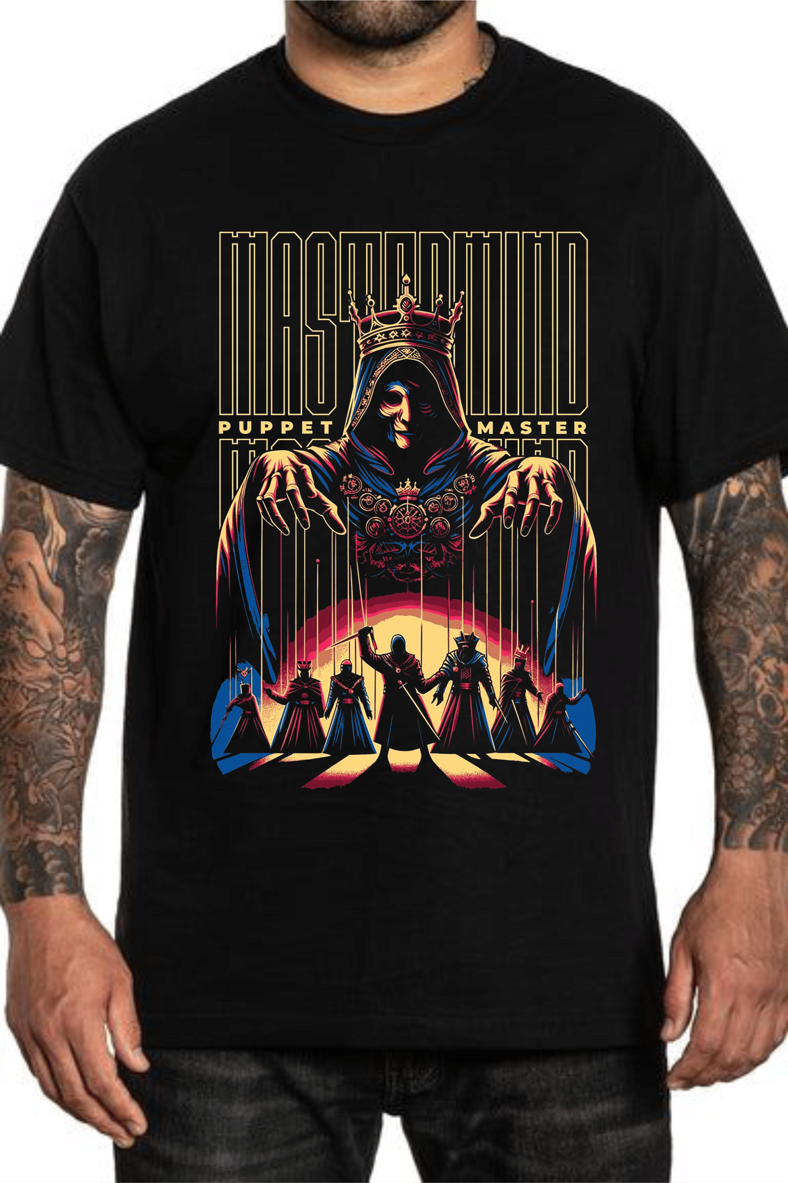 мъжка тениска Puppet Master, тениска с щампа, тениска с DTF печат, доминираща тениска, мъжка тениска с надпис