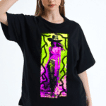 дамска тениска Fire Women 2, тениска с огнена жена, тениска с DTF печат, мощна дамска тениска, памучна дамска тениска